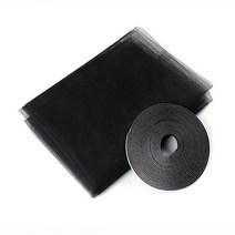 침대 현관 창문 야외 모기장 방충망 출입문 cortinas screen black, 검은색, 1.3x1.5m
