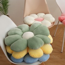 내일의공간 꽃모양 코듀로이 쿠션 2개, 38 화이트1개 옐로우1개