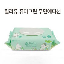 피부저자극 물티슈 아기물티슈 정제수 물티슈 캡형, 조방물산 퓨어 그린물티슈