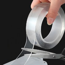 1롤 3cmx1m 투명 양면 끈끈이안남는테이프 자국안남는테이프 떼면 잘떨어지는테이프, 단품