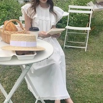 [코지] 여자 러블리 천사날개 프릴나시 캉캉 롱원피스