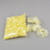 50/100PCS 일회용 투명 플라스틱 귀 보호기 모자 방수 목욕 샤워 살롱 귀마개 머리 염색 스타일링 도구, 100pc 노란색, 100개