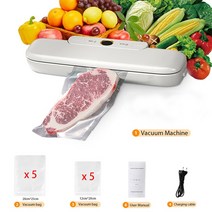 가정용 진공포장기 식품 진공 실러 자동 상업용 가정용 기계 보관 10/30/40 가방 미국 AU, 01 White and 10 Bags_04 AU 플러그