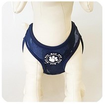 강아지 푹신한 하네스 세트 밀리터리 네이비 말티즈, S(56)