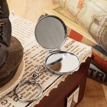엘루 원형 양면 손거울 DIY 접이식 열쇠고리 미니거울, 상세페이지 참조