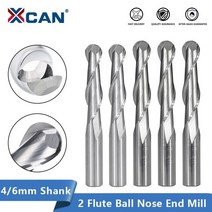 XCAN 2 플루트 볼 노즈 엔드 밀 4/6mm 생크 CNC 라우터 비트 카바이드 밀 목공용 나선형 밀링 커터, [38] 10x45x100mm