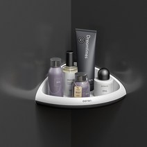 선반 수납장 선반틈새수납장 욕실 주최자 벽 장착 삼각형 코너 샴푸 화장품 보관 랙, 협력사, 검은 색
