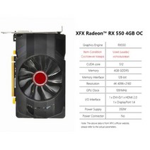 XFX-RX 580 8GB 4GB 2GB 그래픽 카드 AMD GPU Radeon RX590 570 560 550 R7 R9 370 380 그래픽카드 데스크탑 PC 게임 마이닝 12, RX550 4GB 1팬