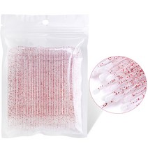 일회용 마이크로 브러쉬 속눈썹 연장 개별 제거 면봉 도구, 16 Red 100pcs