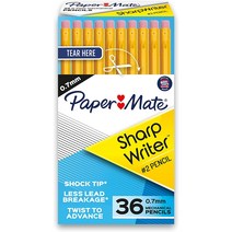 Yellow Paper Mate Mechanical Pencils SharpWriter Pencils 0.7mm HB #2 Yellow 36 Count, 1