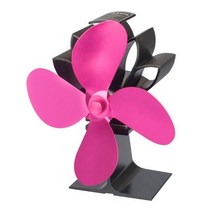 51BD 4 블레이드 열 전원 스토브 벽난로 팬 저소음 알루미늄 나무 로그 버닝 에코 팬, [01] rose Red
