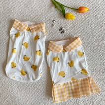 펫앤라이프몰 꽥꽥이 강아지 티셔츠 원피스 유치원복 봄 가을 옷 M-XL