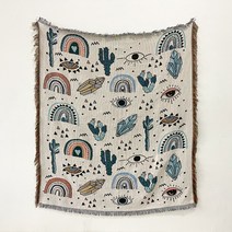 소파 쇼파 의자 캠핑 차박 감성 에스닉 커버 덮개 담요 이불 인테리어 패브릭boho 소파 던지기 담요 니트 코튼 소파 커버 악마 눈 가중 태피스트리 보헤미안 술 벽 홈 데코, d, 130x150cm, 협력사