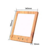 라이트 테라피 휴대용 지능형 터치 컨트롤 무단 감성 물리 치료 10000 럭스 LED 야간 조명, 2.Wood Grain - USB Type-C Cabl