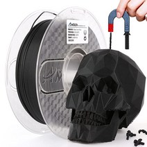 AMOLEN 3D 프린터 필라멘트 금속 PLA 1.75mm 자석 포함 20 철 파우더 광택에 적용 매트 블랙 프린팅 / 0.03mm 1kg/2.2파운드, Q-metal Iron Pla With Magnetic