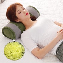 [에코숲라이프] 편백 메밀 바이오칩 H.골지 원형베개, 네이비