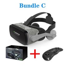 가상 현실 3D VR 헤드셋 스마트 안경 헬멧 모바일 휴대 전화 폰 6.7 인치 렌즈 컨트롤러, 03 Bundle C