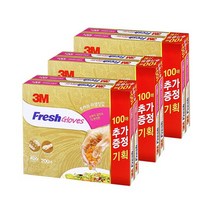 3M 후레쉬 위생장갑 200매 x 3개 / 비닐 장갑 일회용, 없음