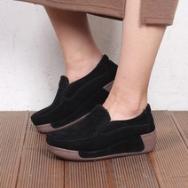 천연가죽 DOneo 털로퍼 여성 키높이 단화 털안감 모카신