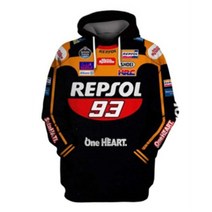 시선강탈 오토바이 슈트 바이크슈트 Repsol HRC 팀 레이싱 익스트림 퍼포먼스 챌린지 후드 풀오버 남성용, 01 1