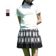 보스케 여성 여름 골프웨어 골프 모크넥 무지 반팔 티셔츠 L170523W1, 블랙_L(77)