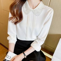 로맨틱 비즈 블링블링 카라 블라우스