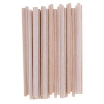 GHSHOP 30Pcs 120mm 긴 나무 공예 스틱 나무 미완성 라운드 발사 은못 봉, 자연