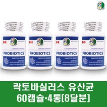 락토바실러스 복합물 유산균 프로바이오틱스 프리바이오틱스 분말 캡슐 비피더스균 장케어 가세리 플란타럼 100억마리 17종 영양제 캐나다, 4개