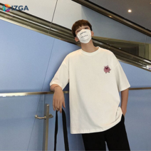 IZGA티셔츠 남 순면 반팔 루즈핏 반팔