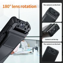 카메라 켐코더 미니 야간 Vandlion A8 바디 착용 WiFi HD DVR 비디오 레코더 보안 캠 180 학위 모션 감지 캠코더, [05] With 64GB TF Card