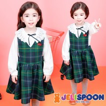 젤리스푼 상콤체리체크원피스세트(티셔츠포함)