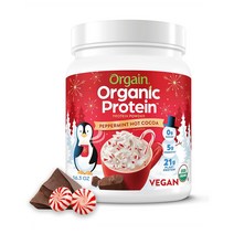 Orgain 올가닉 비건 프로틴파우더 페퍼민트 핫 코코아맛 1파운드
