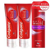 콜게이트 옵틱화이트 다즐링 화이트 치약 100g, 2개