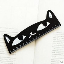건축 제도 용품 1pcs 한국 만화 고양이 눈금자 크리 에이 티브 나무 귀여운 제도 선물 패션 Kawaii 학교 편, 05 Black