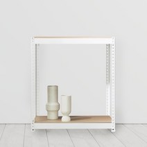 창고선반 수납 앵글랙 2단 600 x 300 x 750 (스피드랙 철제선반 DIY), 화이트, 9mm 양면코팅 보드