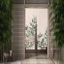 녹색 잎 문 커튼 식물 일본 파티션 걸이식 주방 침실 입구 장식 노렌 Cortinas, 70x120cm, 24 CTS00532_02 70x120cm