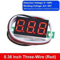 계량기 검침기 TZT 0.28/0.36/0.56 인치 DC LED 디지털 전압계 0-100V 전압 측정기 자동 자동차 모바일 전원 테스터 감지기 12V, [09] 0.36 2Wire Red