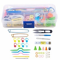 가정 DIY 크래프트 편직 바늘 도구 세트 크로 셰 뜨개질 후크 클립 스티치 마커 가위가 가위로 가득한 재봉 액세서리, [01] 청동