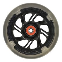 21st 컬러플 착탈식 킥보드 교체용 앞바퀴 A-1형, 검정(휠) + 투명(우레탄 바퀴), 1개