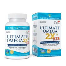 노르딕 내추럴스 얼티메이트 오메가 2X틴 1120mg EPA DHA 딸기맛 60소프트젤