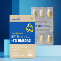 대상웰라이프 생체 이용률이 높은 마이뉴트리션 rTG형 알티지오메가3 25.8g, 3개, 30정