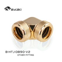 Bykski b-htj-db90-v2 g14 암-암 90도 회전 피팅 어댑터 f-f 수냉식 커넥터 mod pc 냉각 부품, 금