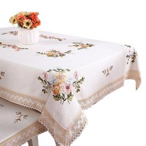 후아나야 테이블보 화이트 4인 식탁보, 140x200cm, E
