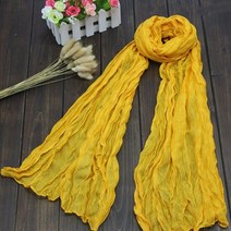 새로운 얇은 Pleated 여성 스카프 Hijabs 일반 컬러 린넨 소년 소녀 Scarfs 숙녀 목도리 랩 머리띠 부드러운 따뜻한, Ginger