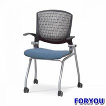 ForU65 회의용 바퀴의자 멜론 팔유 사출 쿠션 사무의자 학생의자 사무용의자 공부의자, 블랙 그레이