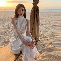 롱원피스 봄 여름 일타스캔들 휴가룩 홀터넥