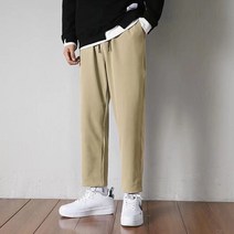 DFMEI 여름 얇은 남성 트렌드 ins 와이드 일자 팬츠 솔리드 드로잉 캐주얼 정장 바지