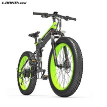 랑케레이시 XT750 plus 장거리 1000W 접이식 전기자전거 26인치 팻바이크, 14.5Ah, 블랙그린