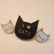 뱃지 고양이 얼굴 배지 ILOVE CATS