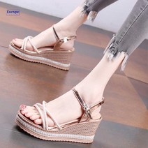 오픈토 웨지샌들힐 통굽 가보시